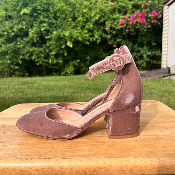 *FLAWS* Gianvito Rossi Light Pink Velvet Heels Size 36 / US 6B - Picture 1 of 12